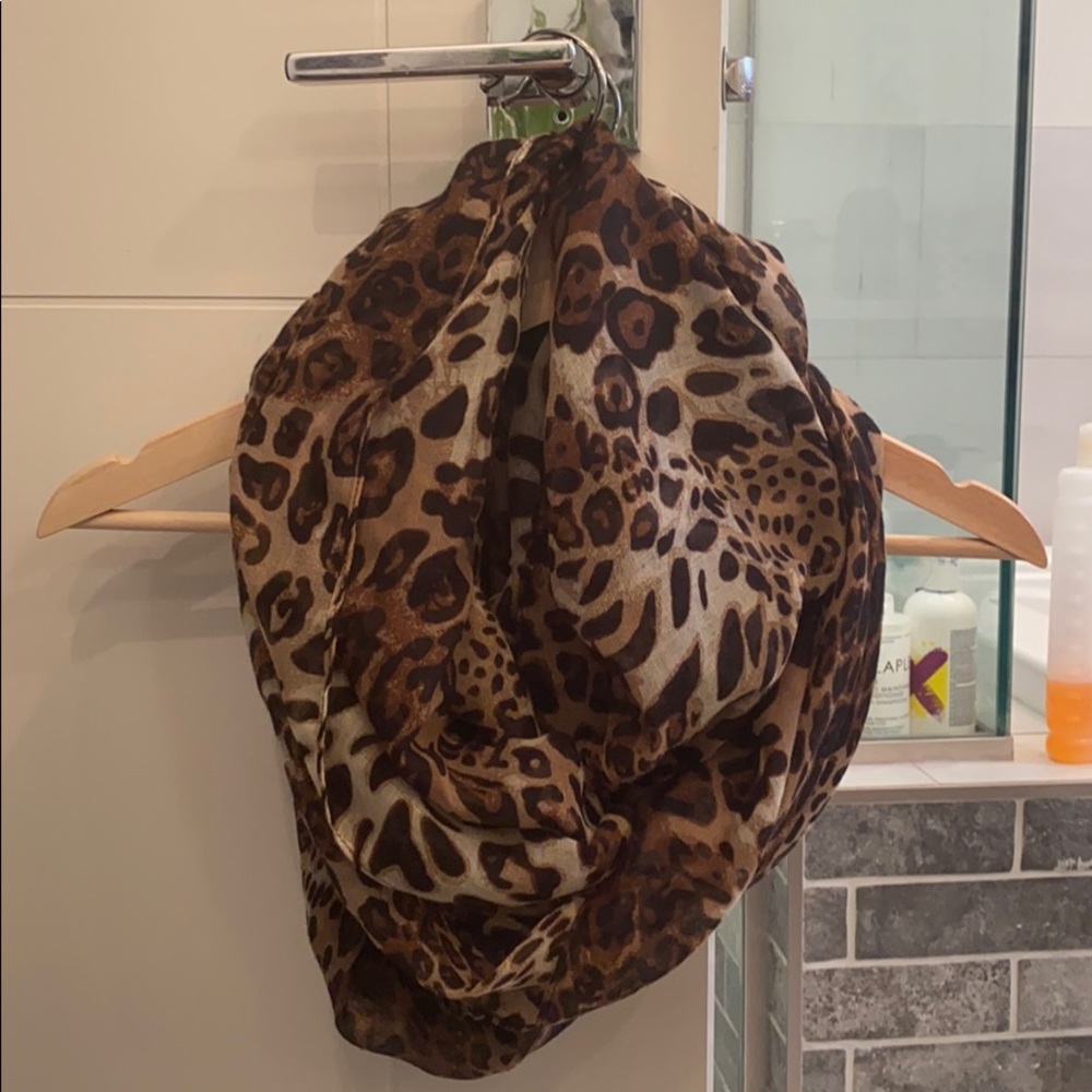 Leopard print infinity scarf